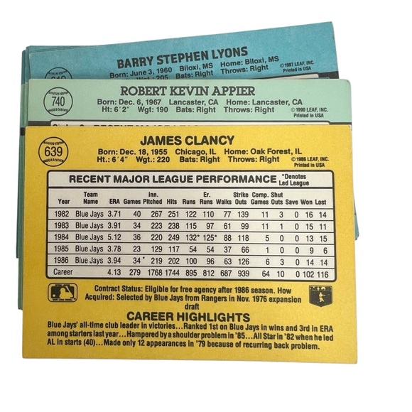 Vintage 1980s & 1990s DonRuss Brand Major League Baseball Trading Cards - Picture 8 of 9